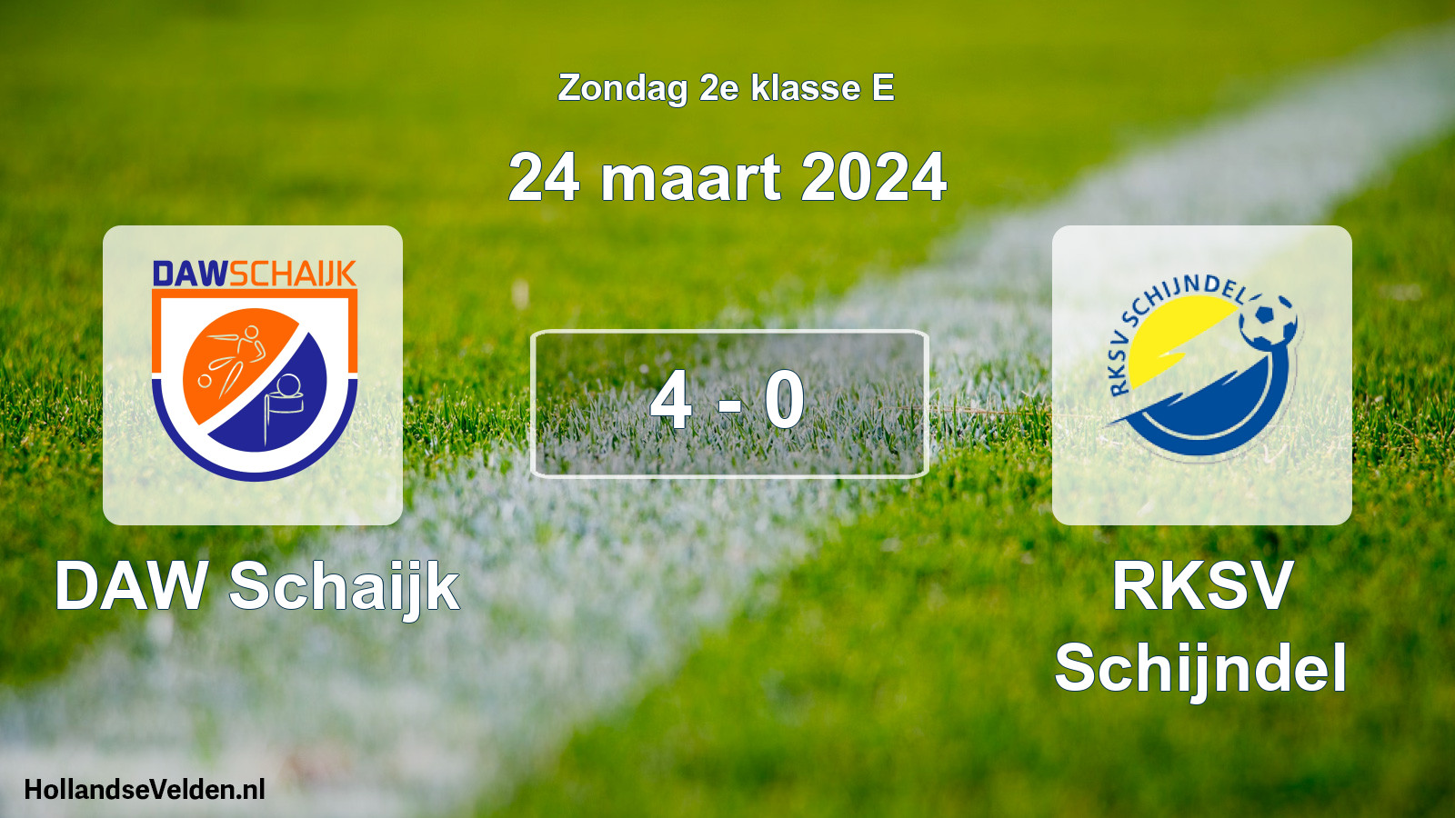 Total number of matches played: DAW Schaijk - RKSV Schijndel 4 - 0 (24 March 2024)