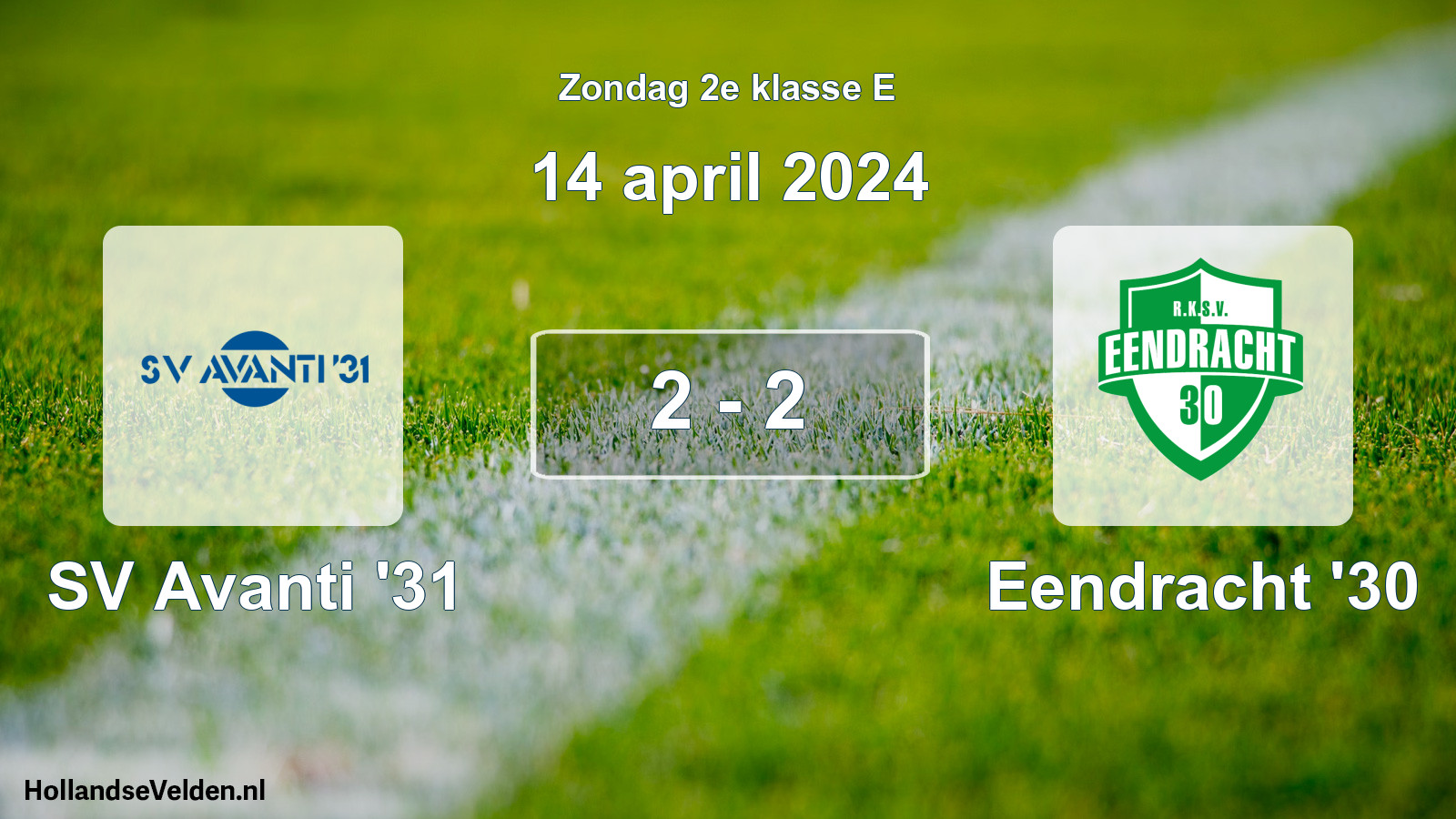 Total number of matches played: SV Avanti '31 - Eendracht '30 2 - 2 (14 April 2024)