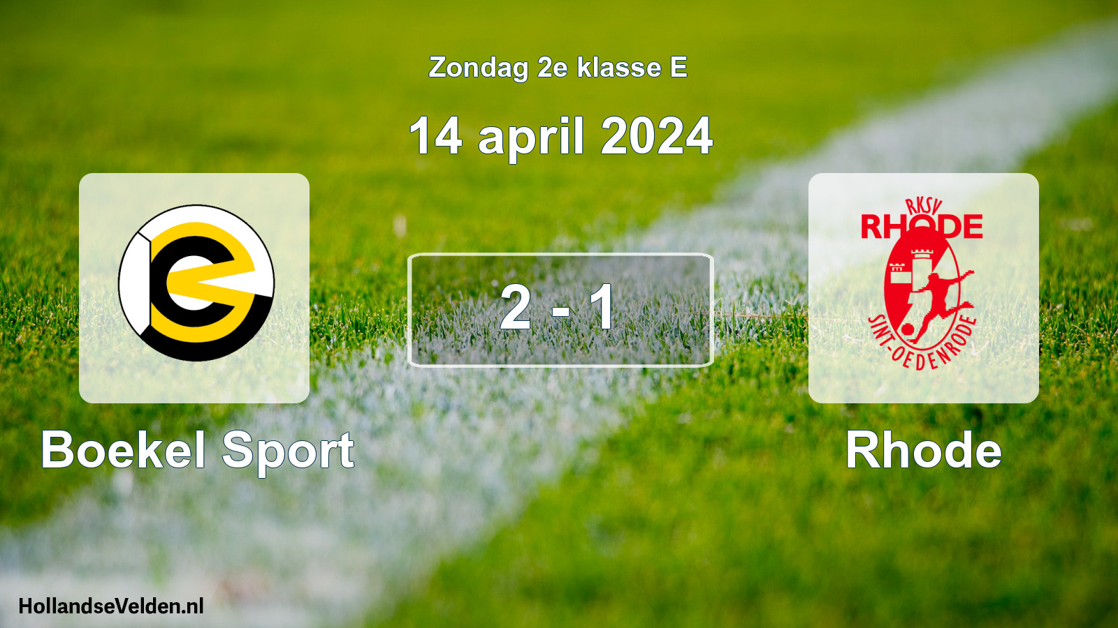 Total number of matches played: Boekel Sport - Rhode 2 - 1 (14 April 2024)
