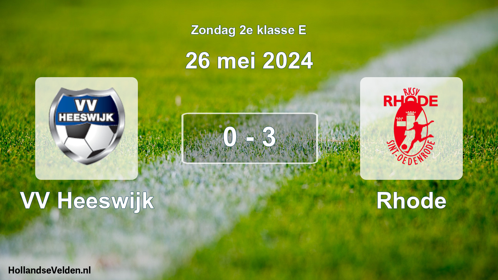 Total number of matches played: VV Heeswijk - Rhode 0 - 3 (26 May 2024)