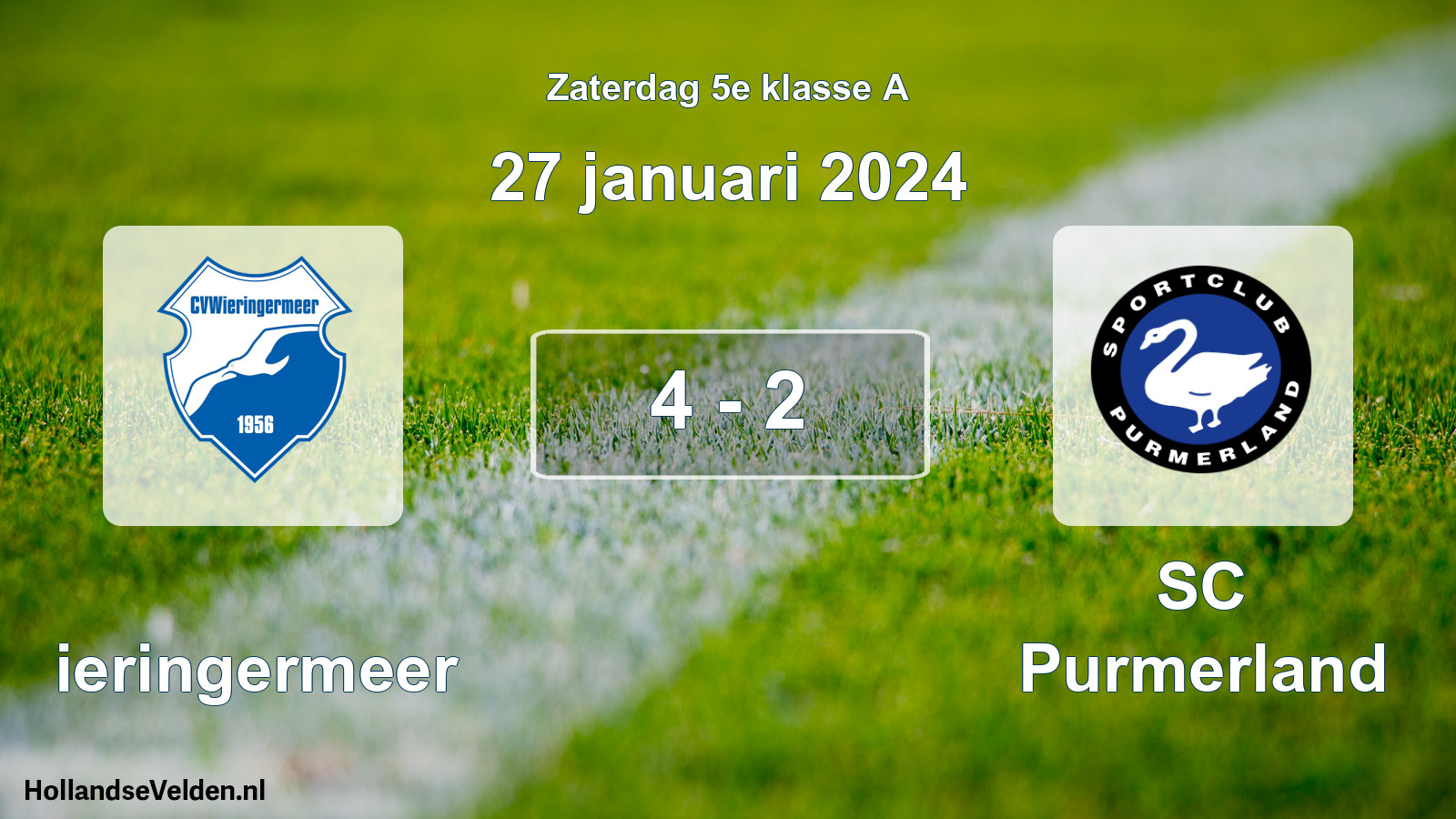 Total number of matches played: Wieringermeer - SC Purmerland 4 - 2 (27 January 2024)
