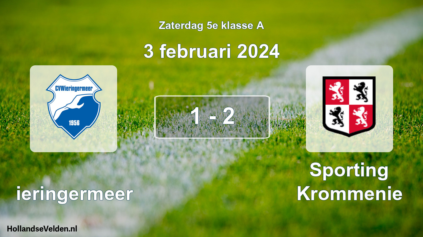 Total number of matches played: Wieringermeer - Sporting Krommenie 1 - 2 (3 February 2024)