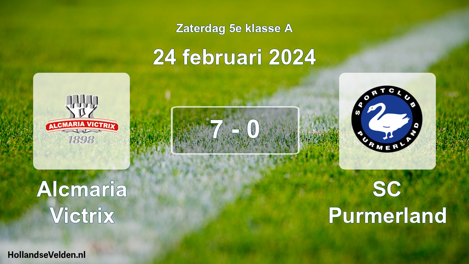 Total number of matches played: Alcmaria Victrix - SC Purmerland 7 - 0 (24 February 2024)