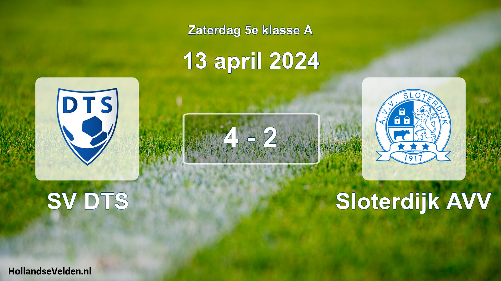 Total number of matches played: SV DTS - Sloterdijk AVV 4 - 2 (13 April 2024)