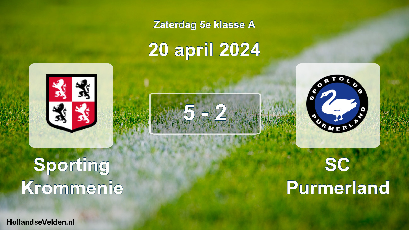 Total number of matches played: Sporting Krommenie - SC Purmerland 5 - 2 (20 April 2024)