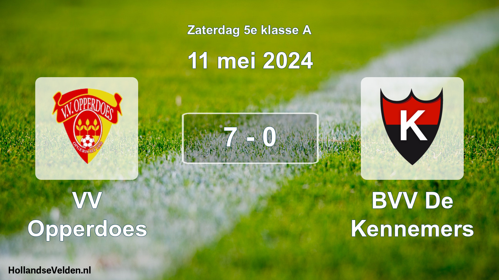 Total number of matches played: VV Opperdoes - BVV De Kennemers 7 - 0 (11 May 2024)
