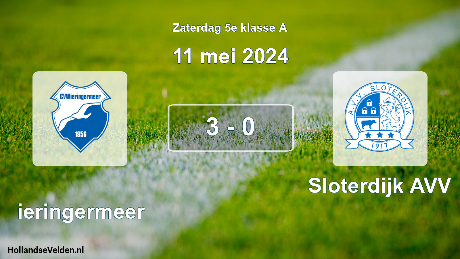 Total number of matches played: Wieringermeer - Sloterdijk AVV 3 - 0 (11 May 2024)