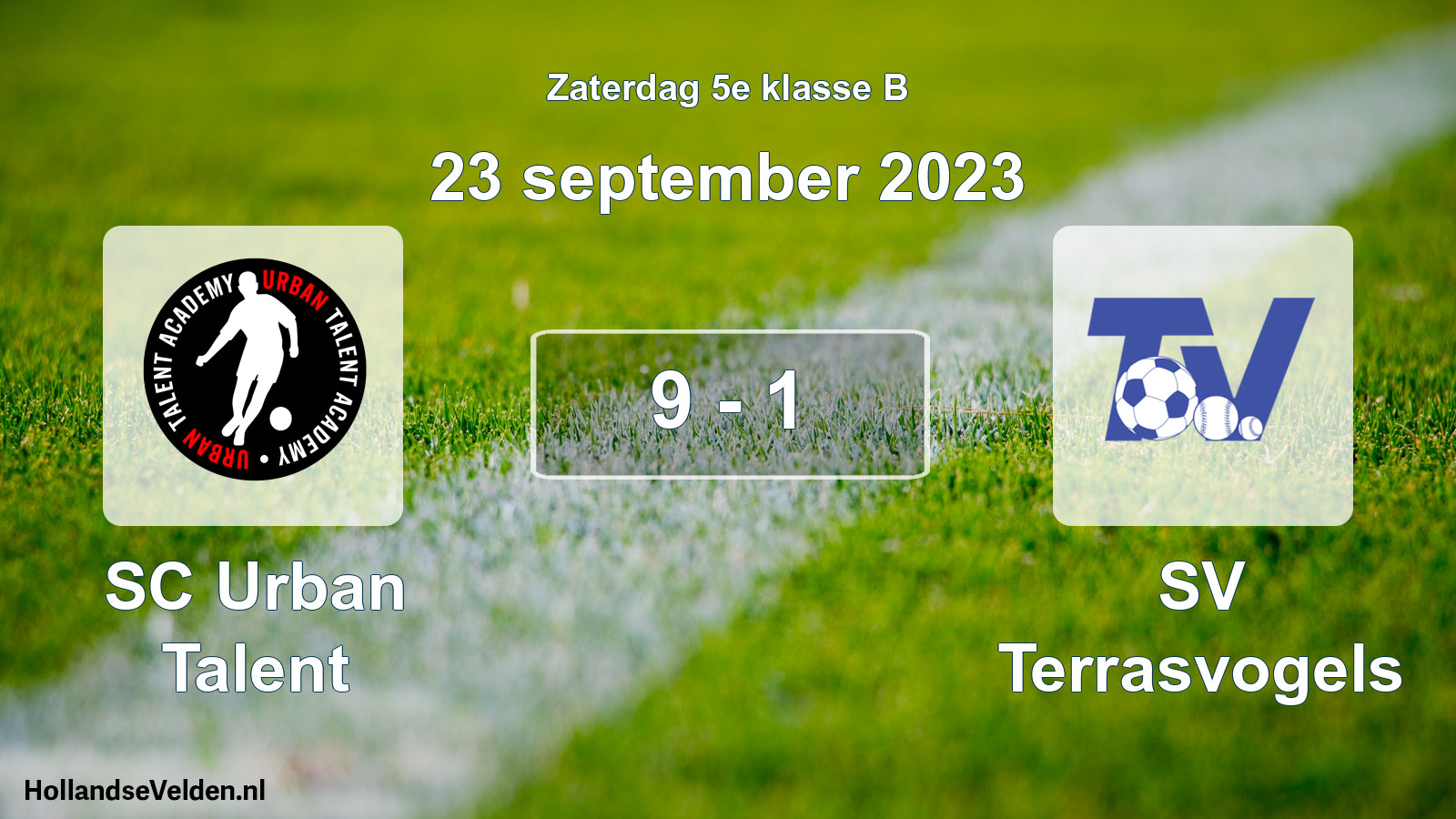Total number of matches played: SC Urban Talent - SV Terrasvogels 9 - 1 (23 September 2023)