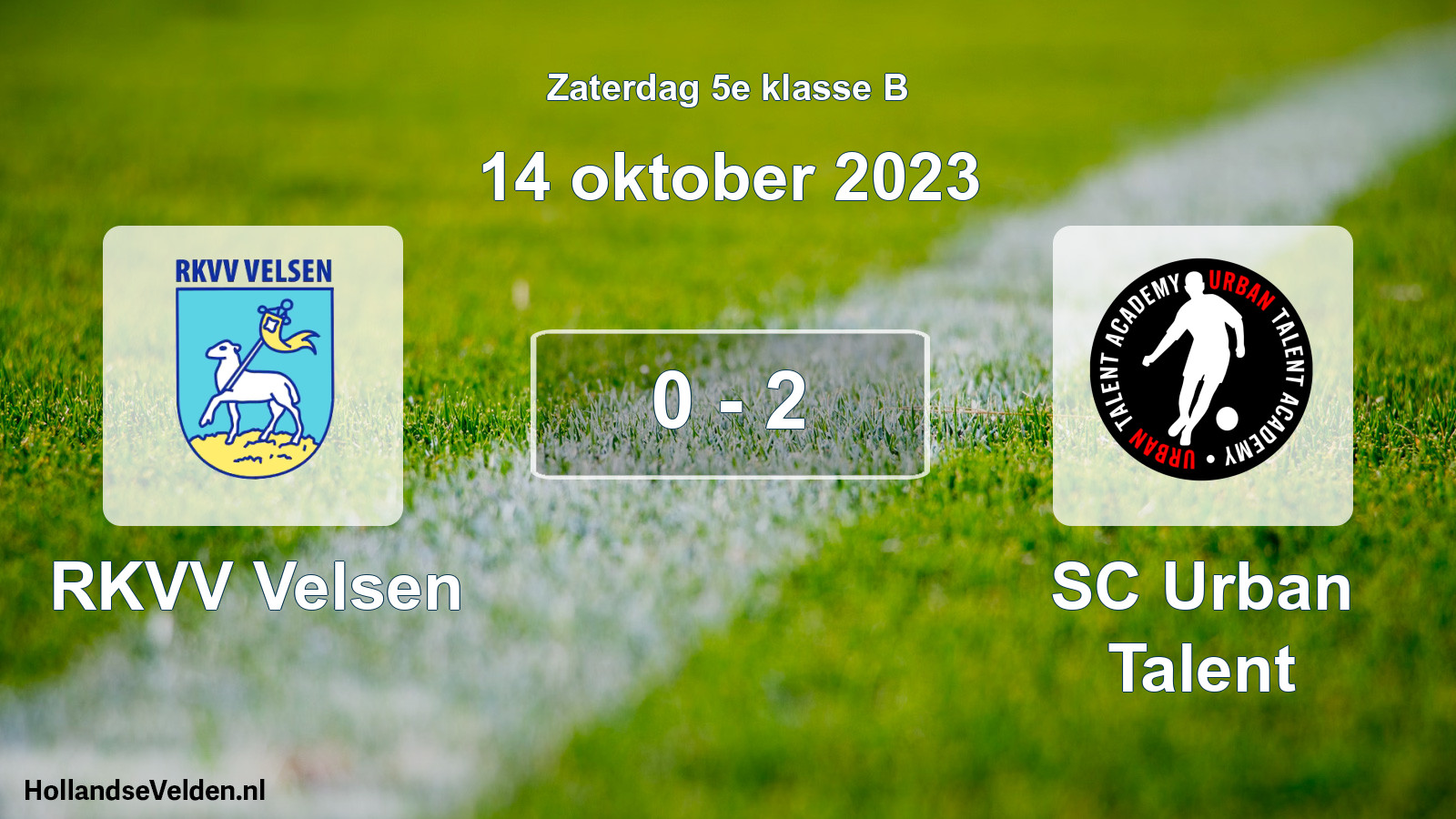 Total number of matches played: RKVV Velsen - SC Urban Talent 0 - 2 (14 October 2023)