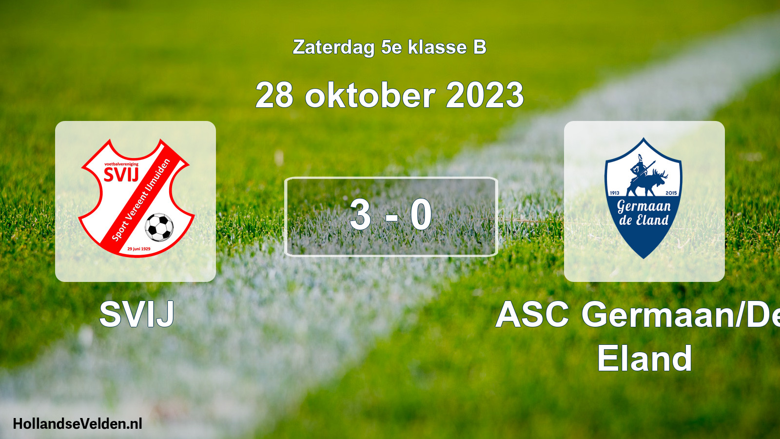 Total number of matches played: SVIJ - ASC Germaan/De Eland 3 - 0 (28 October 2023)