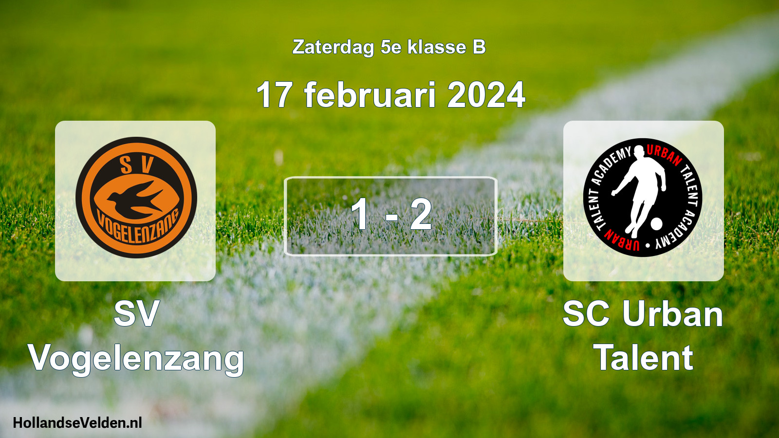 Total number of matches played: SV Vogelenzang - SC Urban Talent 1 - 2 (17 February 2024)