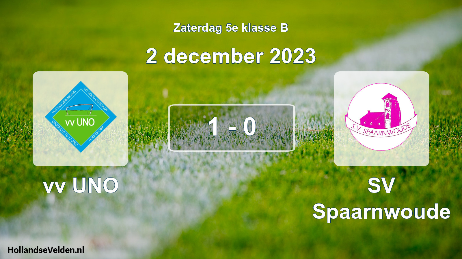 Total number of matches played: vv UNO - SV Spaarnwoude 1 - 0 (2 December 2023)