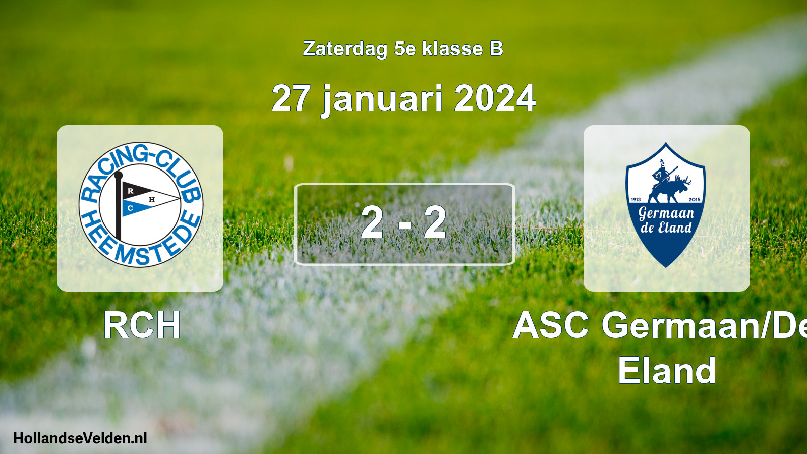 Total number of matches played: RCH - ASC Germaan/De Eland 2 - 2 (27 January 2024)