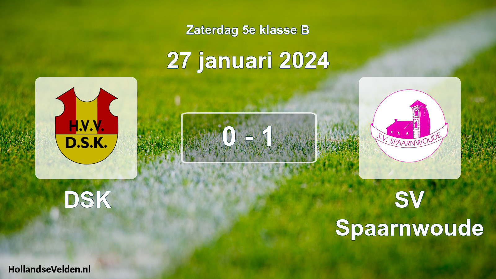 Total number of matches played: DSK - SV Spaarnwoude 0 - 1 (27 January 2024)