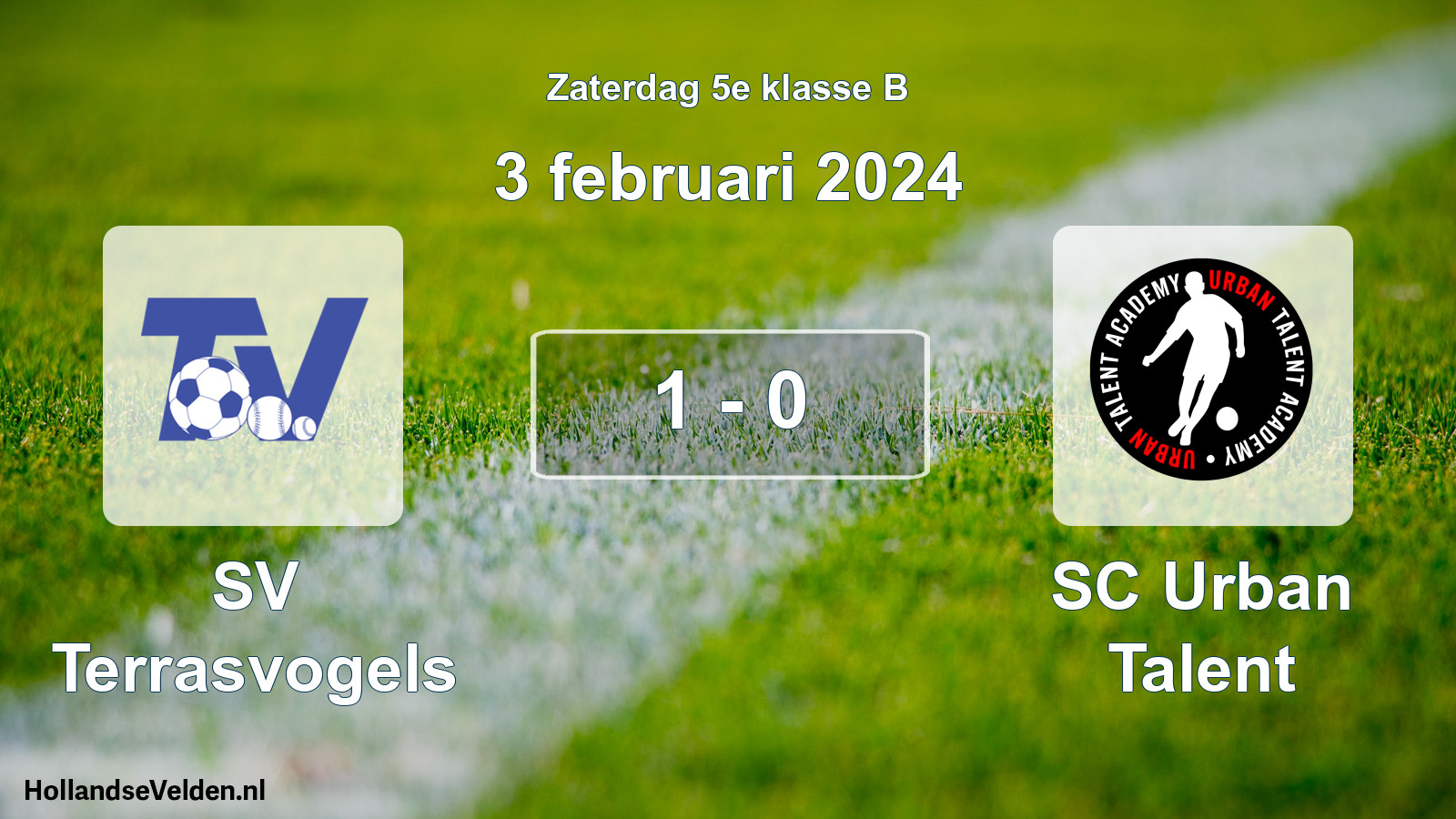 Total number of matches played: SV Terrasvogels - SC Urban Talent 1 - 0 (3 February 2024)