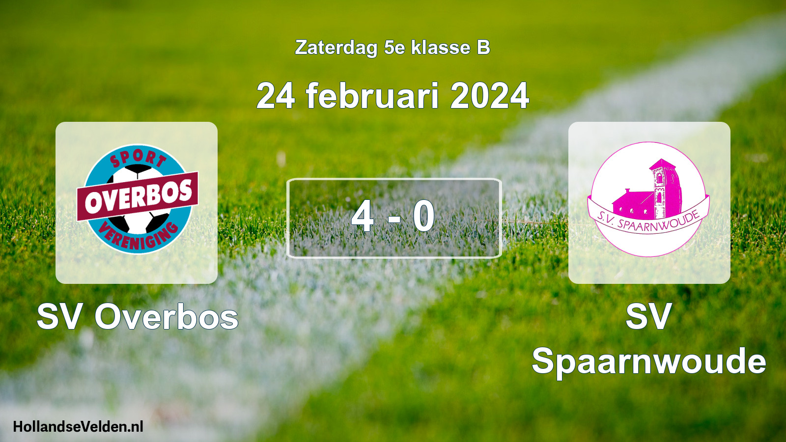 Total number of matches played: SV Overbos - SV Spaarnwoude 4 - 0 (24 February 2024)
