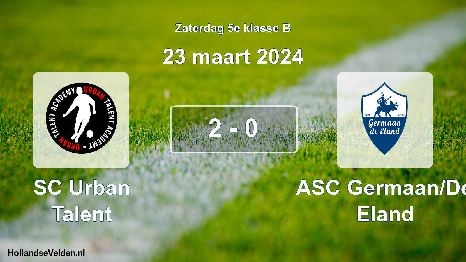 Total number of matches played: SC Urban Talent - ASC Germaan/De Eland 2 - 0 (23 March 2024)