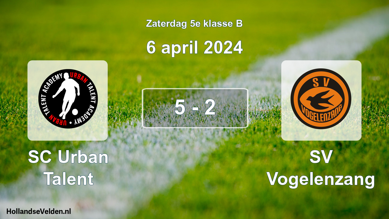 Total number of matches played: SC Urban Talent - SV Vogelenzang 5 - 2 (6 April 2024)