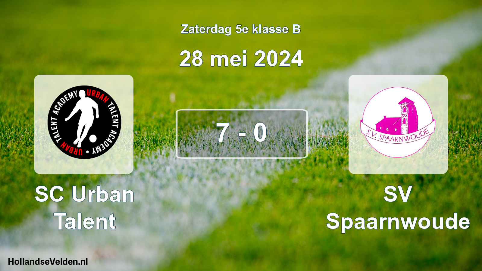 Total number of matches played: SC Urban Talent - SV Spaarnwoude 7 - 0 (28 May 2024)