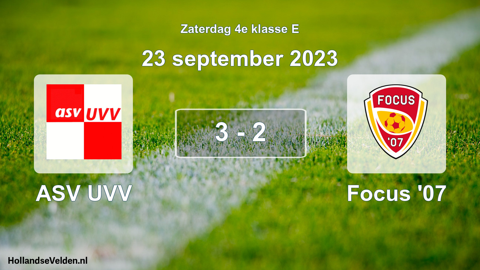 Total number of matches played: ASV UVV - Focus '07 3 - 2 (23 September 2023)