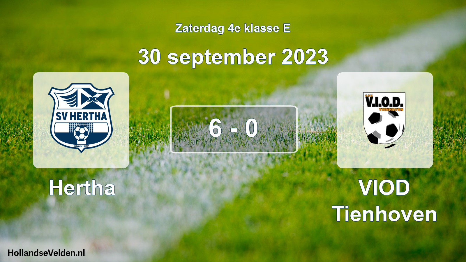 Total number of matches played: Hertha - VIOD Tienhoven 6 - 0 (30 September 2023)