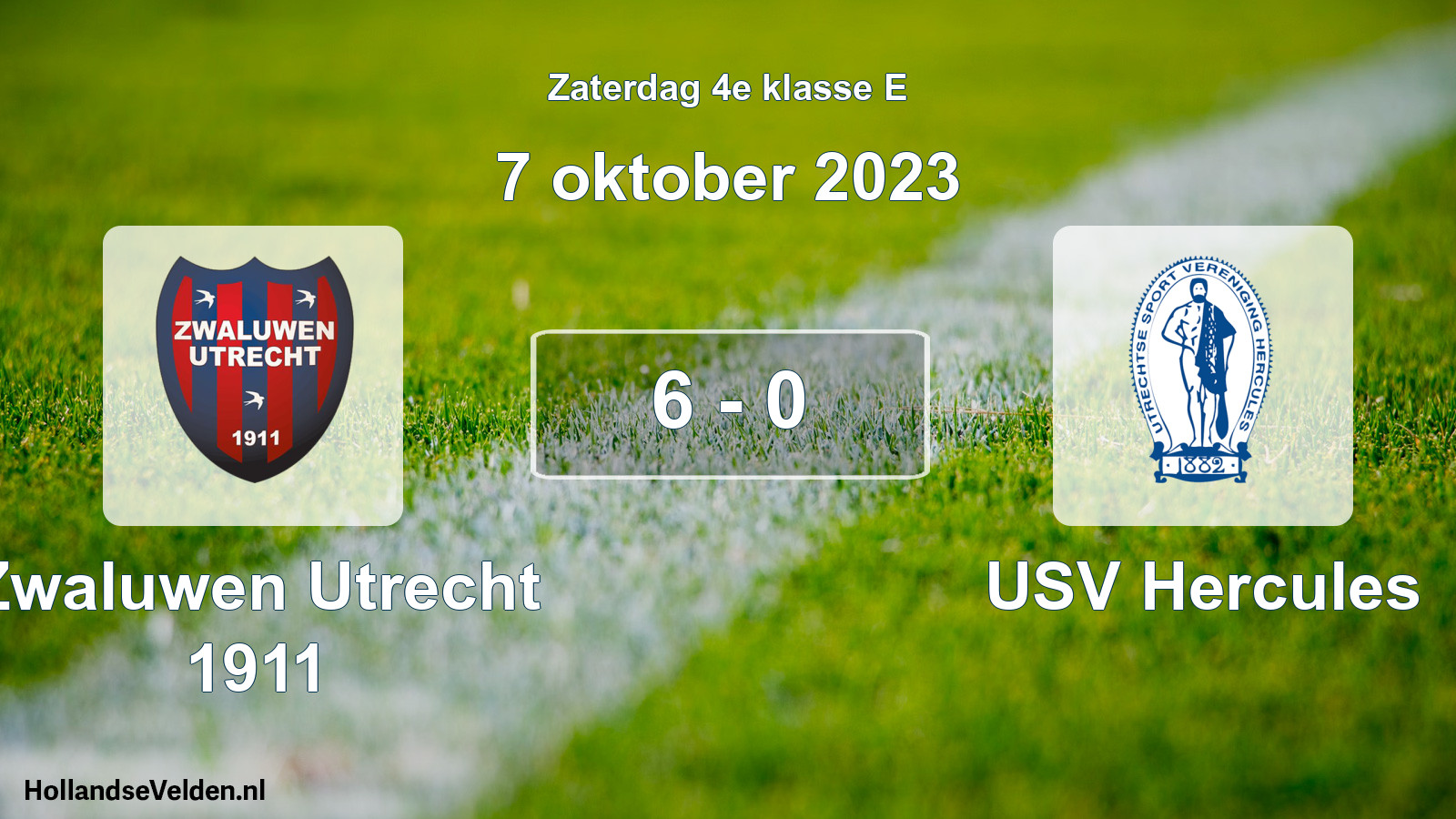 Total number of matches played: Zwaluwen Utrecht 1911 - USV Hercules 6 - 0 (7 October 2023)