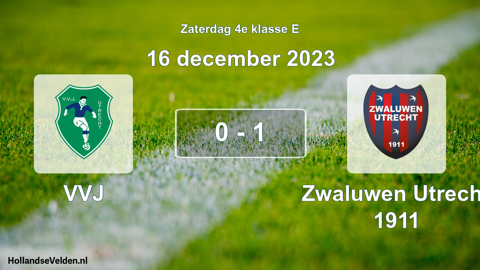 Total number of matches played: VVJ - Zwaluwen Utrecht 1911 0 - 1 (16 December 2023)