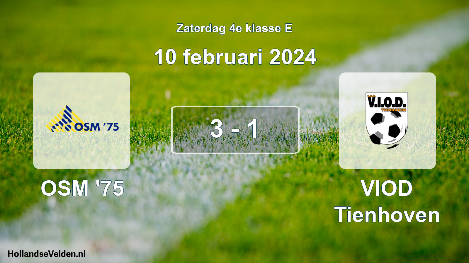 Total number of matches played: OSM '75 - VIOD Tienhoven 3 - 1 (10 February 2024)