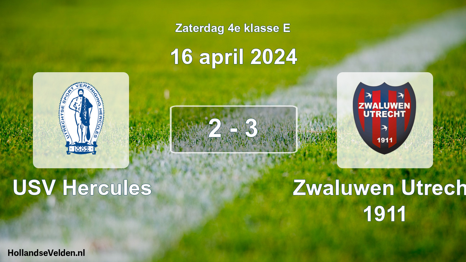 Total number of matches played: USV Hercules - Zwaluwen Utrecht 1911 2 - 3 (16 April 2024)