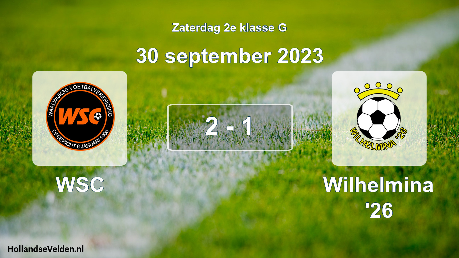 Total number of matches played: WSC - Wilhelmina '26 2 - 1 (30 September 2023)
