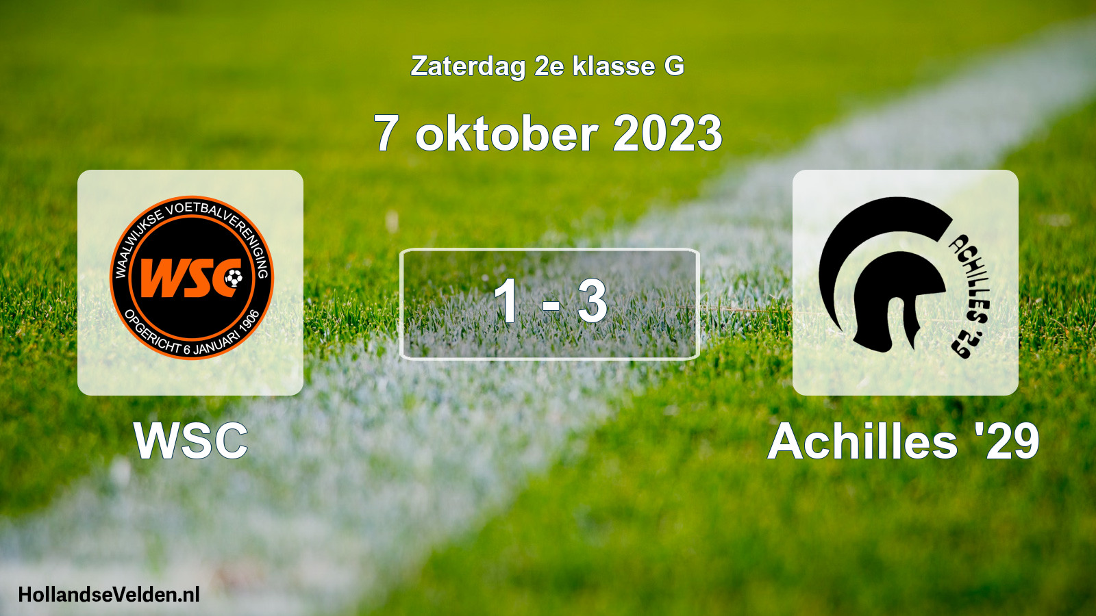 Total number of matches played: WSC - Achilles '29 1 - 3 (7 October 2023)