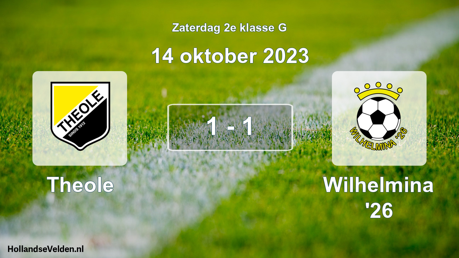 Total number of matches played: Theole - Wilhelmina '26 1 - 1 (14 October 2023)