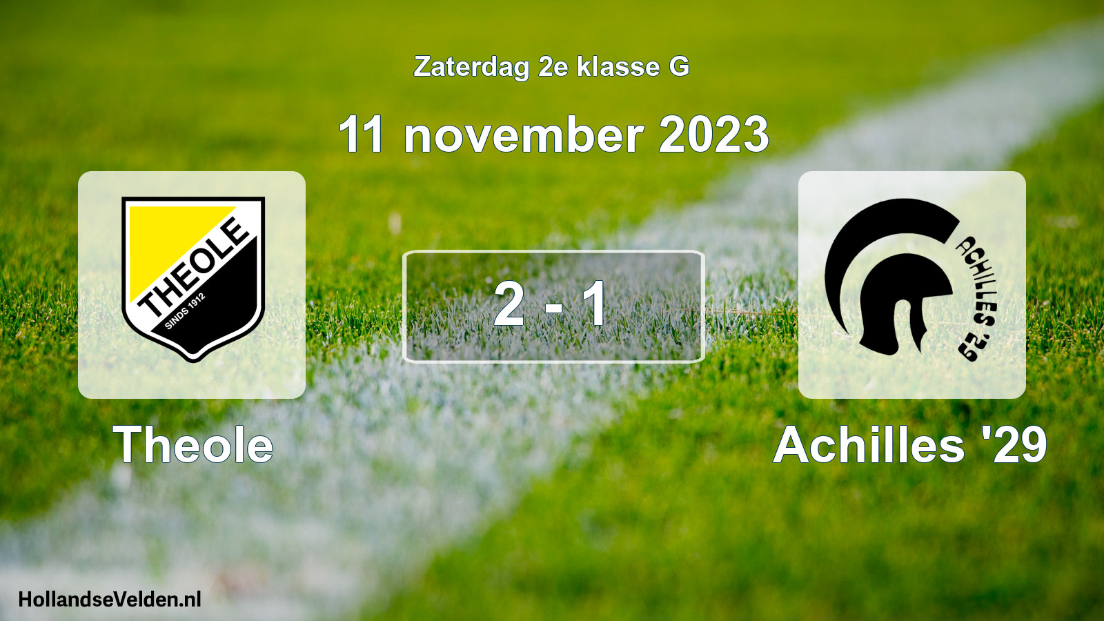 Total number of matches played: Theole - Achilles '29 2 - 1 (11 November 2023)
