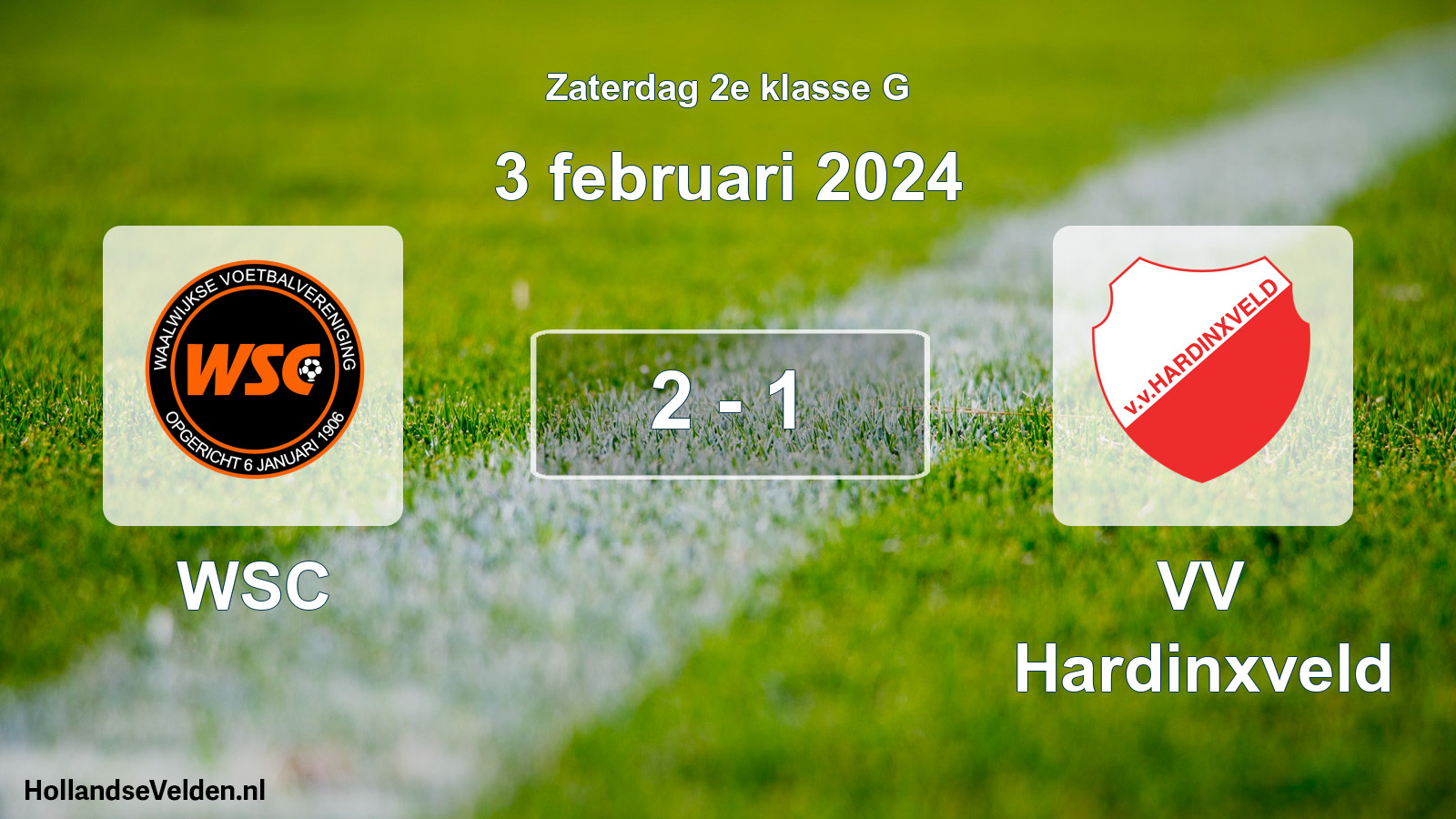 Total number of matches played: WSC - VV Hardinxveld 2 - 1 (3 February 2024)