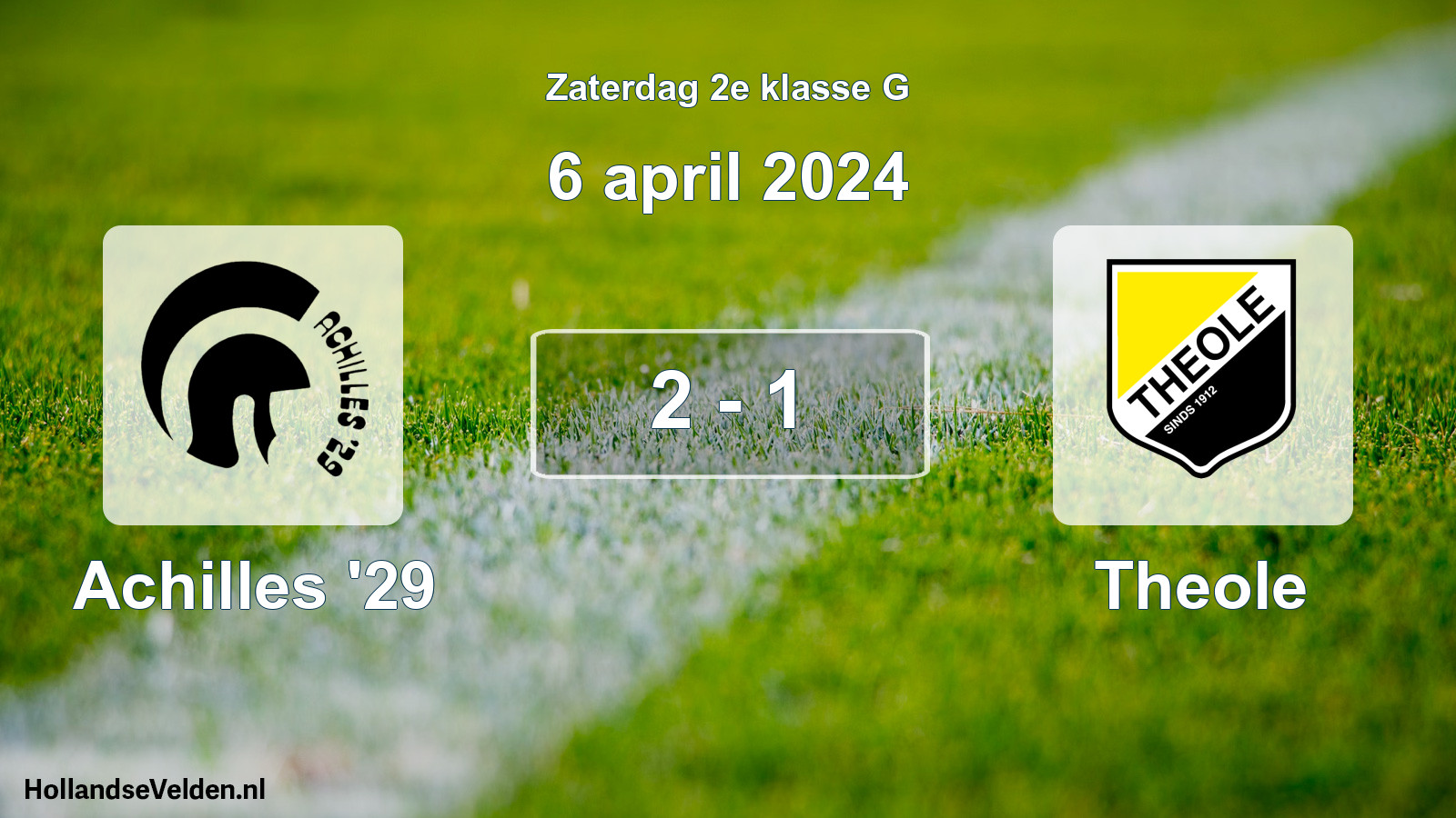 Total number of matches played: Achilles '29 - Theole 2 - 1 (6 April 2024)