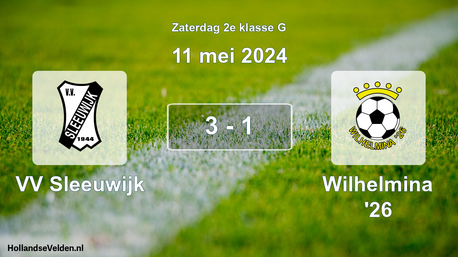 Total number of matches played: VV Sleeuwijk - Wilhelmina '26 3 - 1 (11 May 2024)