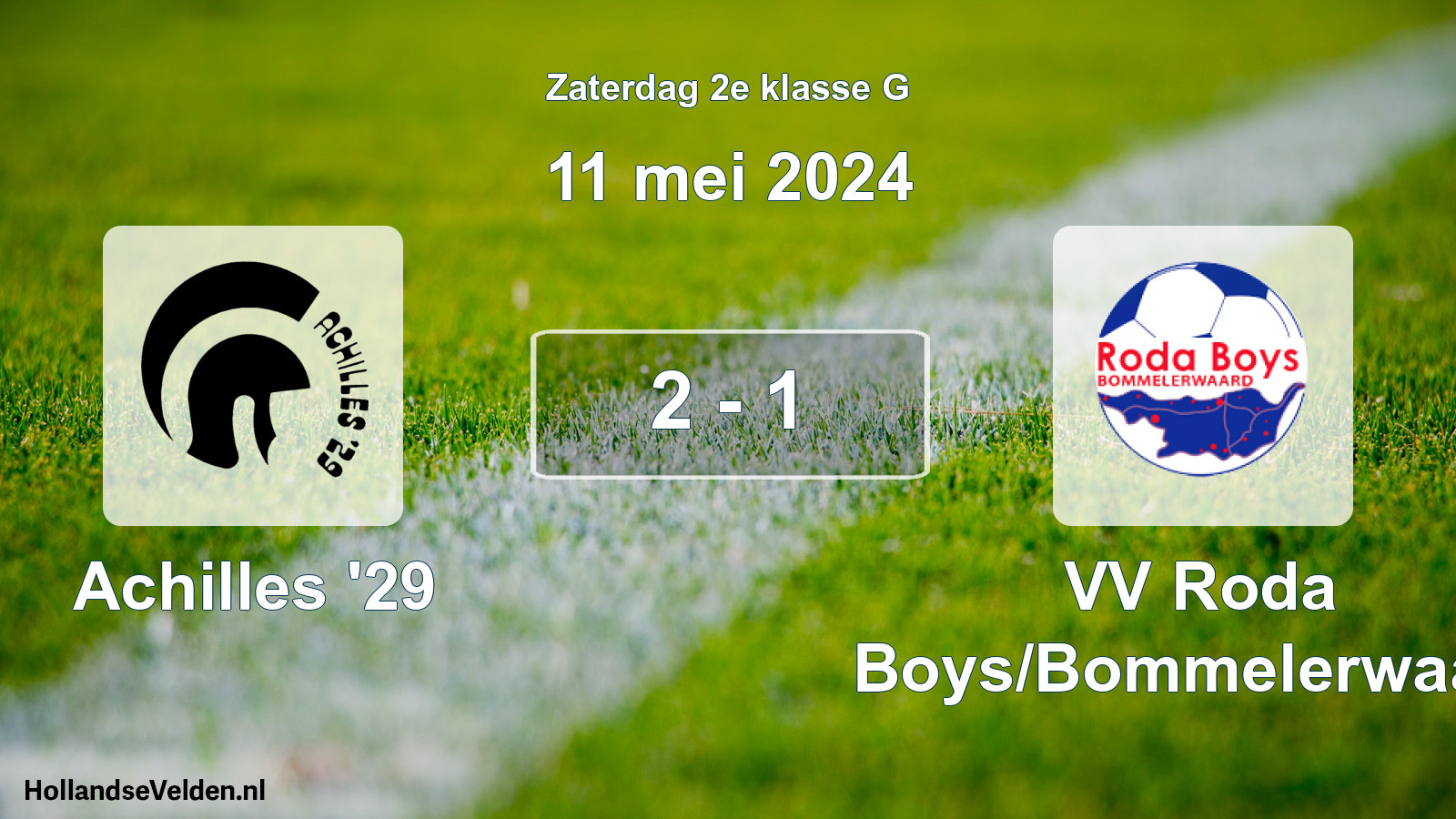 Total number of matches played: Achilles '29 - VV Roda Boys/Bommelerwaard 2 - 1 (11 May 2024)