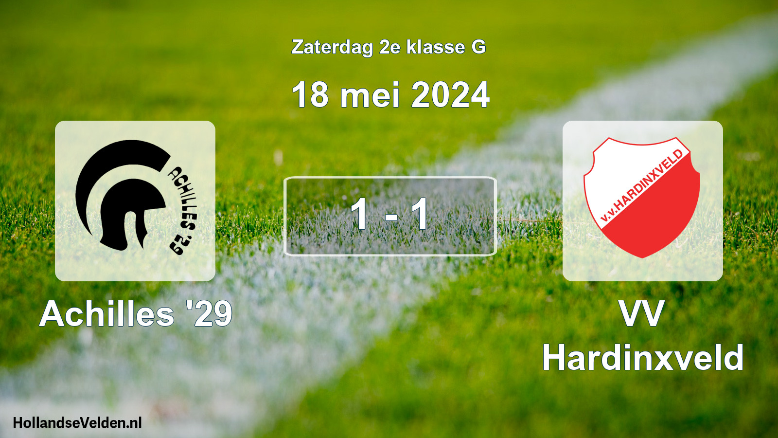 Total number of matches played: Achilles '29 - VV Hardinxveld 1 - 1 (18 May 2024)