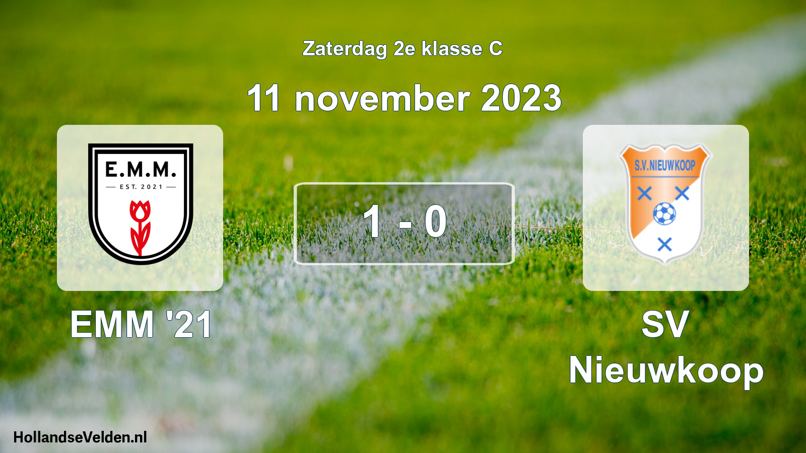 Total number of matches played: EMM '21 - SV Nieuwkoop 1 - 0 (11 November 2023)