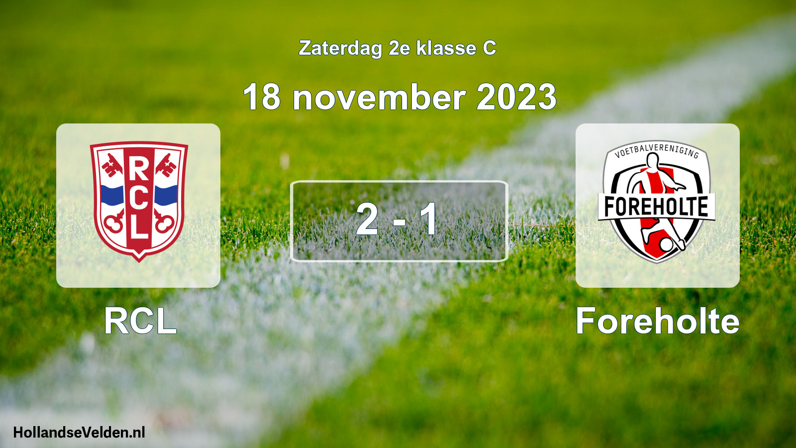 Total number of matches played: RCL - Foreholte 2 - 1 (18 November 2023)