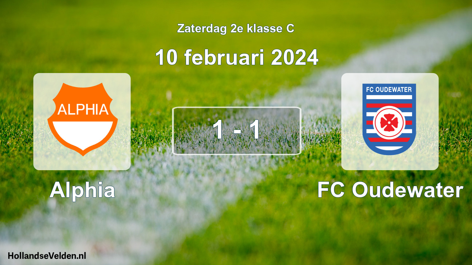 Total number of matches played: Alphia - FC Oudewater 1 - 1 (10 February 2024)