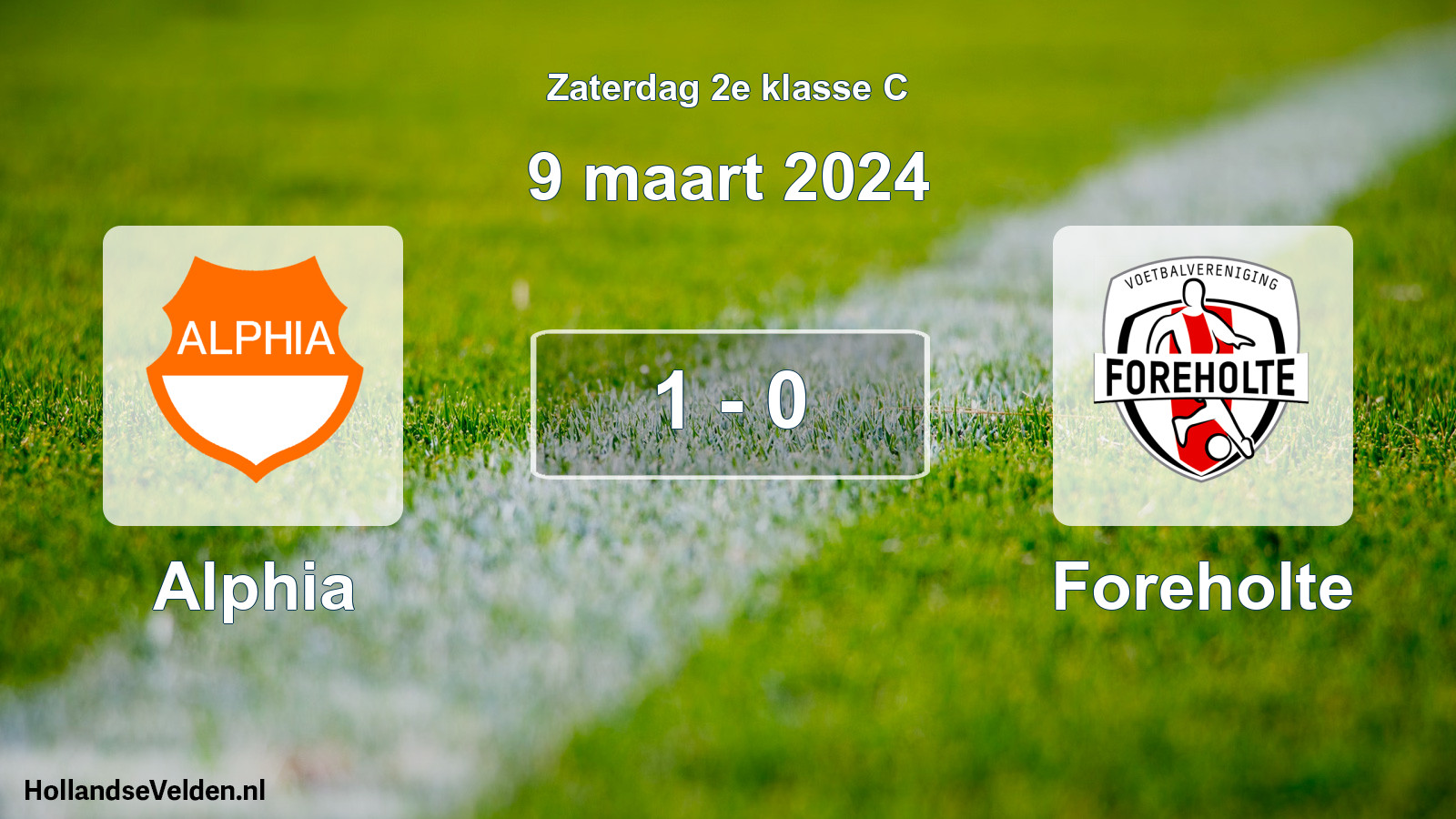 Total number of matches played: Alphia - Foreholte 1 - 0 (9 March 2024)