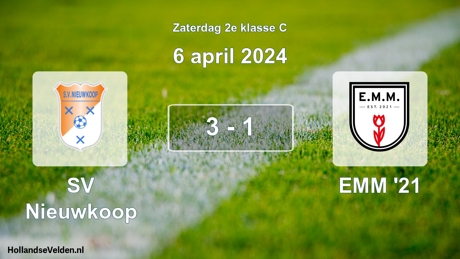 Total number of matches played: SV Nieuwkoop - EMM '21 3 - 1 (6 April 2024)
