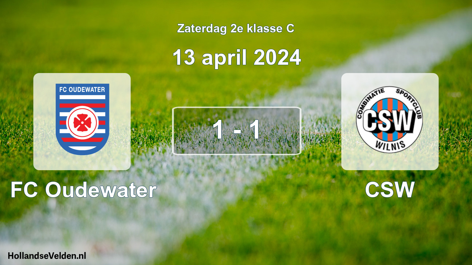 Total number of matches played: FC Oudewater - CSW 1 - 1 (13 April 2024)