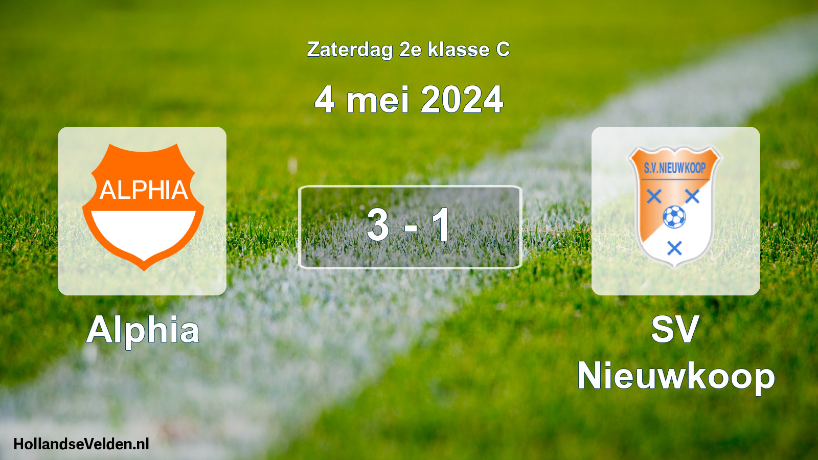 Total number of matches played: Alphia - SV Nieuwkoop 3 - 1 (4 May 2024)
