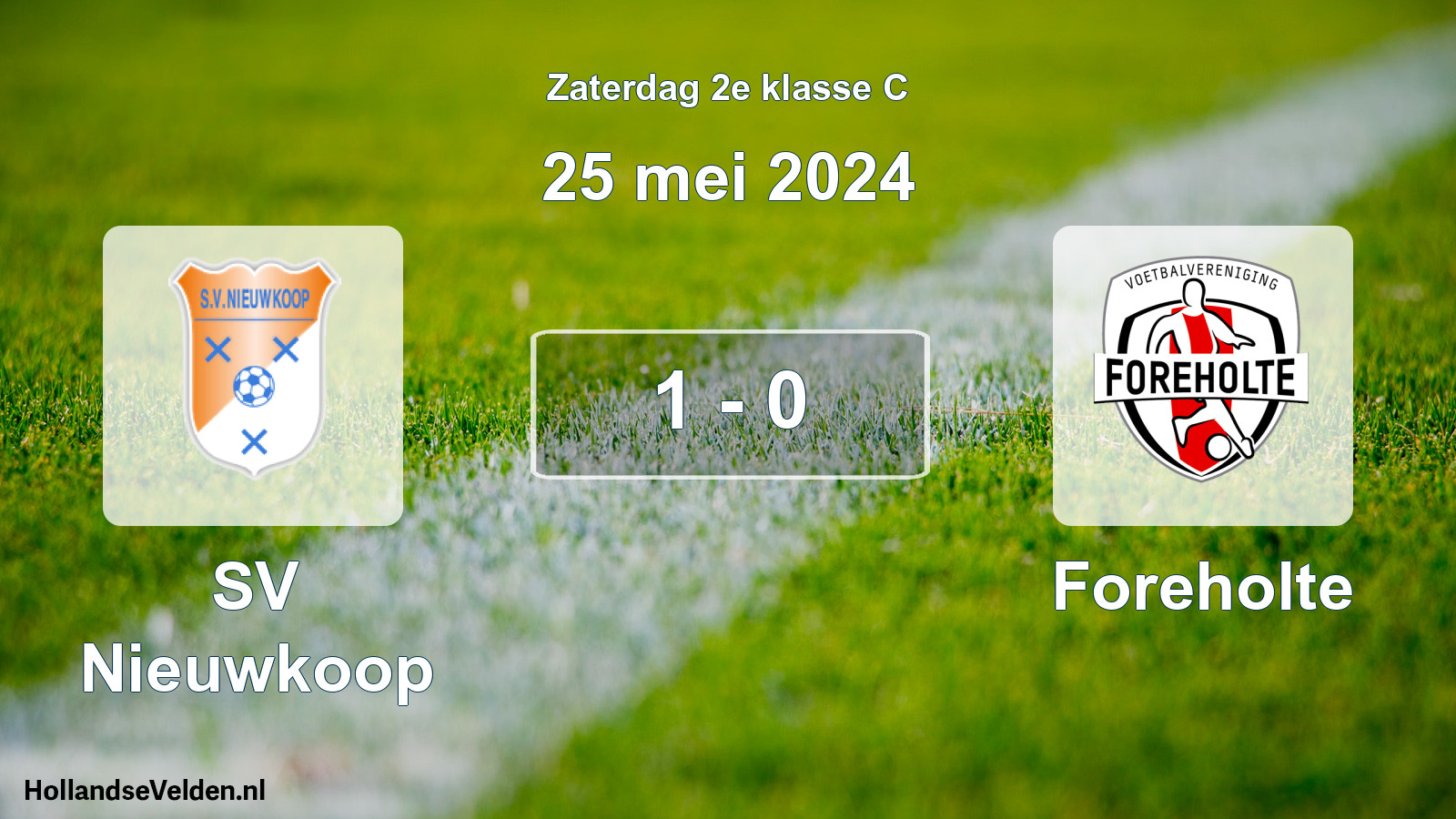 Total number of matches played: SV Nieuwkoop - Foreholte 1 - 0 (25 May 2024)