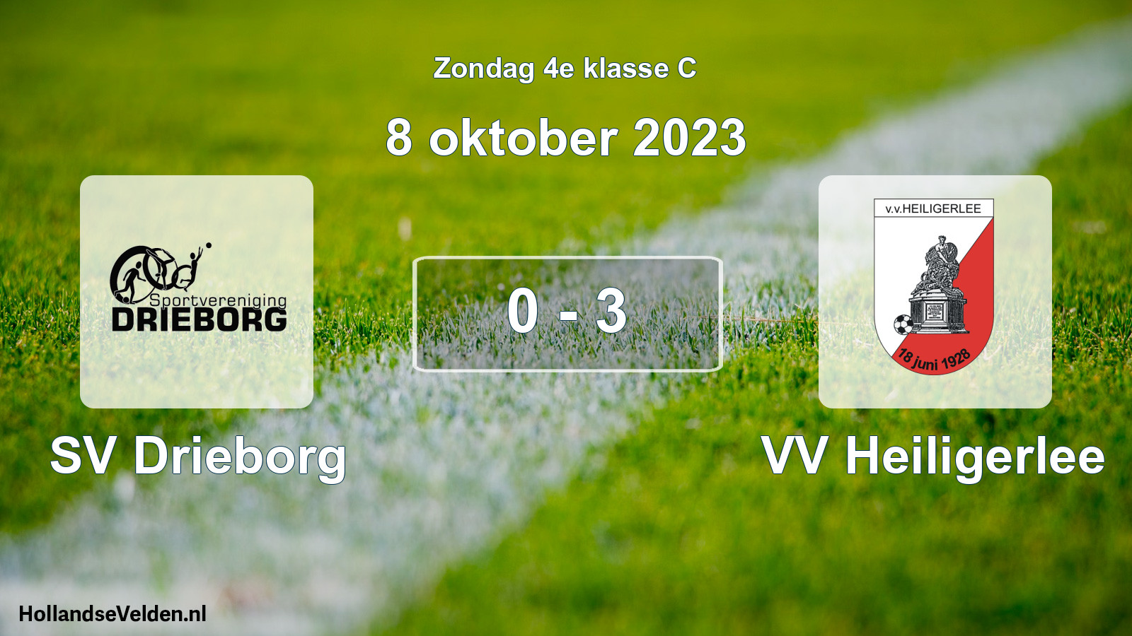 Total number of matches played: SV Drieborg - VV Heiligerlee 0 - 3 (8 October 2023)