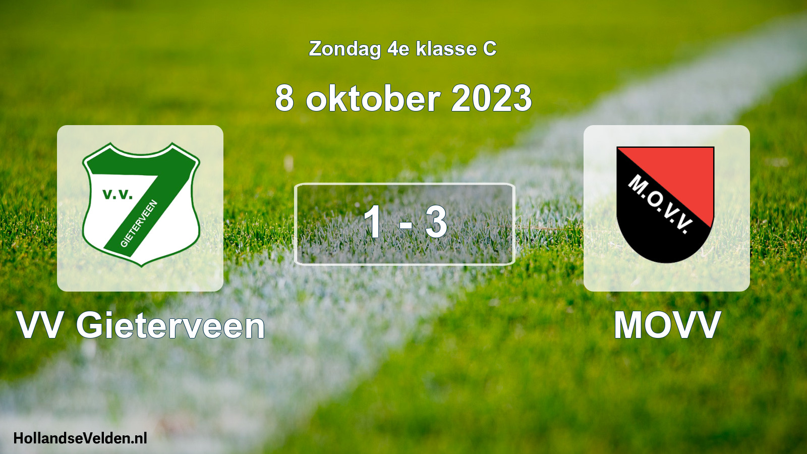 Total number of matches played: VV Gieterveen - MOVV 1 - 3 (8 October 2023)