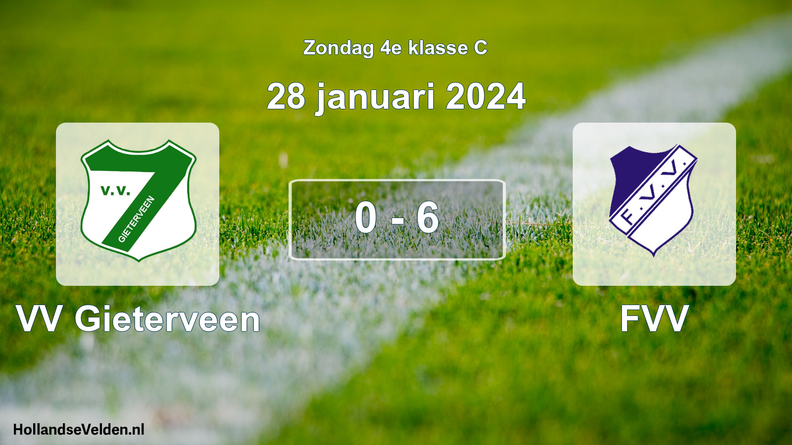 Total number of matches played: VV Gieterveen - FVV 0 - 6 (28 January 2024)