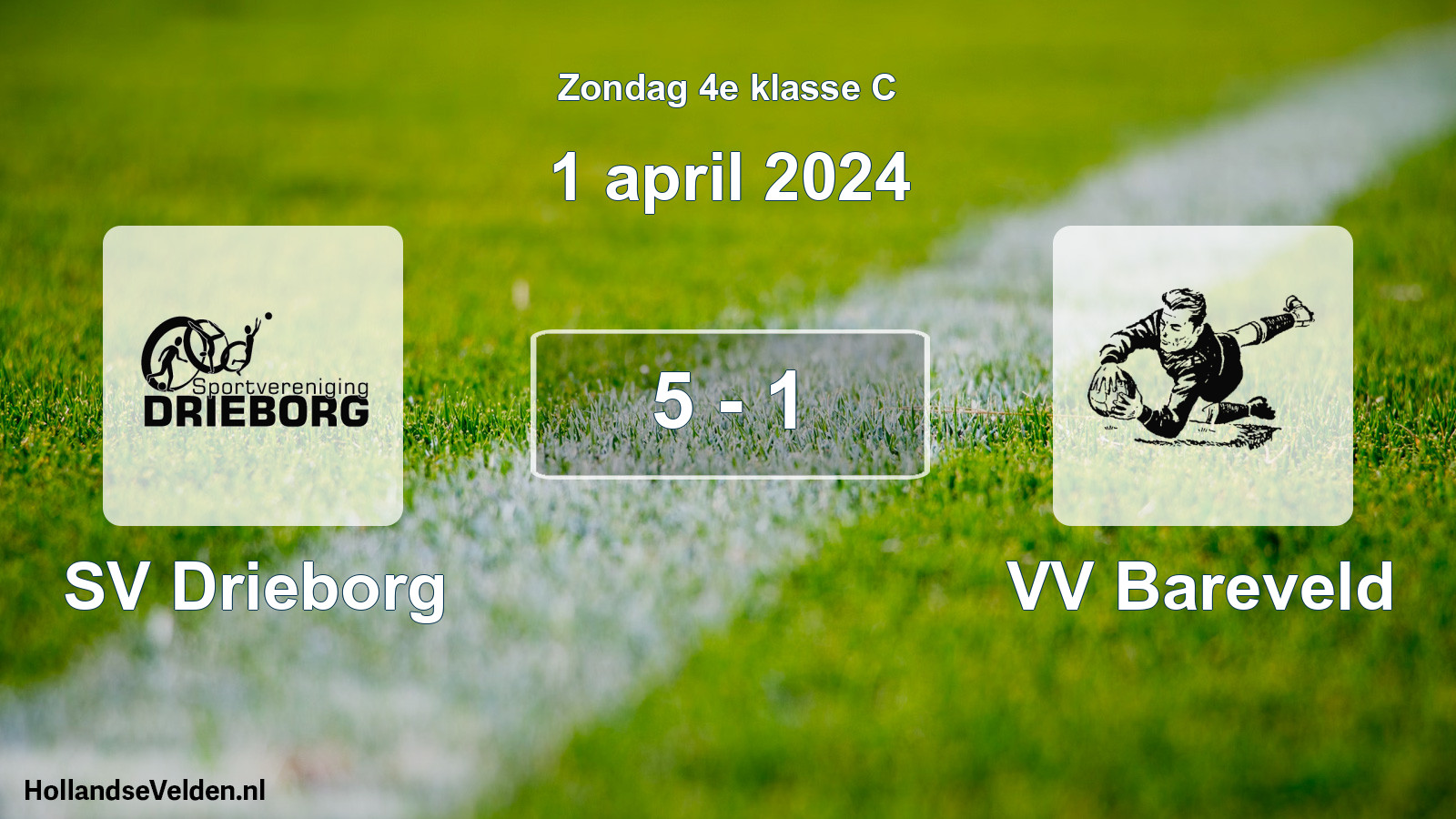 Total number of matches played: SV Drieborg - VV Bareveld 5 - 1 (1 April 2024)